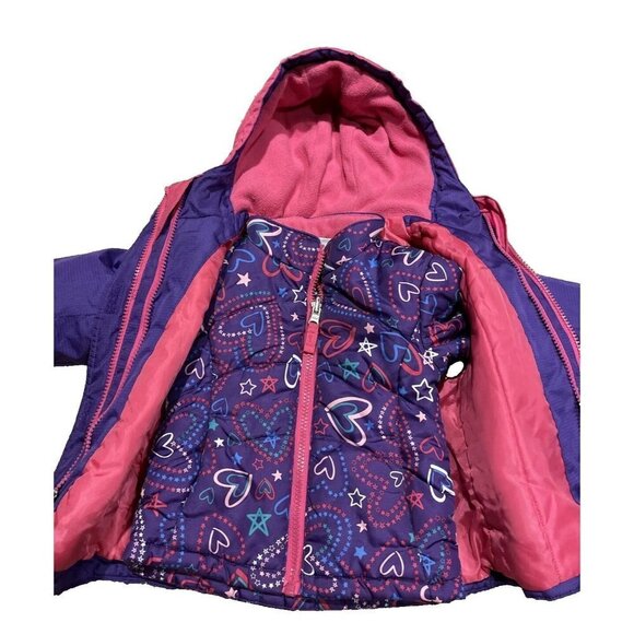 Kids System Infant's Healthtex 3 in 1 Winter Jacket Size 12 Months Purple Pink - Picture 1 of 13